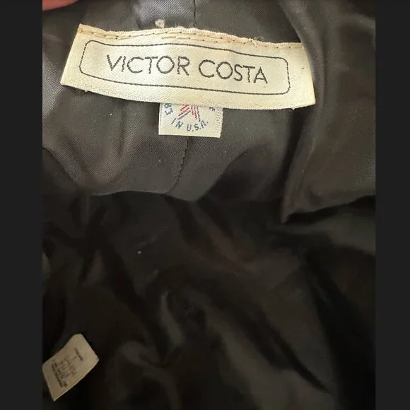 Victor Costa 80s Strapless Mermaid Abstract Floral Dress Size 8